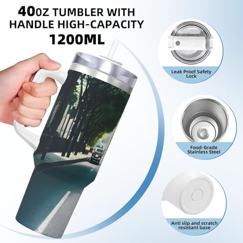 FSCEV Auto und Fahrrad 1,2 l Ice Bully mit Griff, Edelstahl, vakuumisoliert, Kaffee-Eisbecher, Wasserbecher