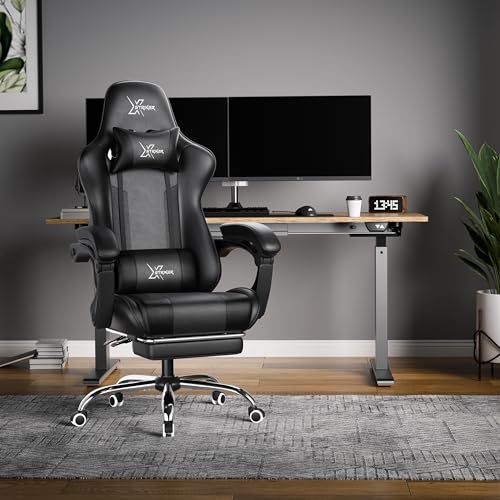 Blisswood Gaming Chair – Ergonomic Video Game Computer Chair with Footrest, Headrest & Lumbar Support, Height-Adjustable High Back Reclining PC Racing Gamer Chair for Adults – Black - Image 3