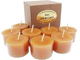 Beeswax Candle Works, 8-Hour Tea Lights (Pack of 18) 100% USA Beeswax