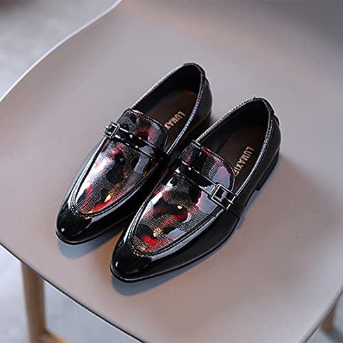 EnJoCho Children Casual Shoes Summer And Autumn Fashion Boys Casual Leather Shoes Solid Color Lace Up Pointed Lace Up Shoes2