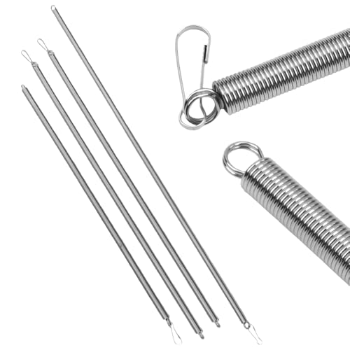 4 Pack Screen Door Spring, 3 Sizes Extension Spring Steel Dual Hook Tension Springs with Hook Ends for Camper Construction Machinery Repair Industrial Screen Door Spring, Silvery Replacement Hardware by TWZKXC - Used condition - US$7.51
