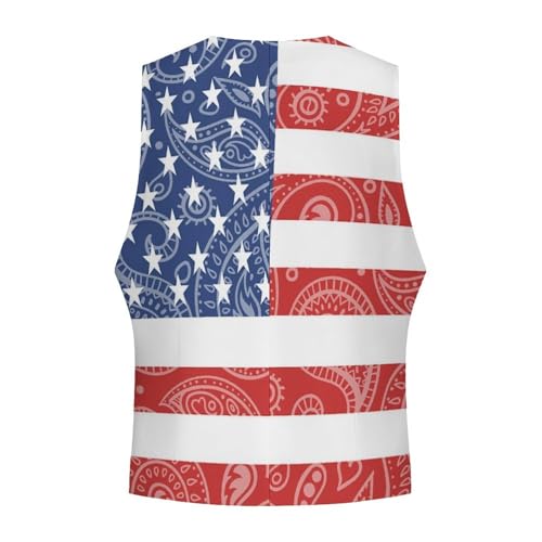 U.S. Flag Paisley Pattern Novelty Men's Suit Vest Funny Formal Dress Vests Business Waistcoat4