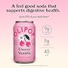 OLIPOP Prebiotic Soda Pop, Cherry Vanilla, A New Kind of Soda Packed with Prebiotics, Fiber, and Botanicals, Gluten Free, GMO Free, 12oz (12-Cans)