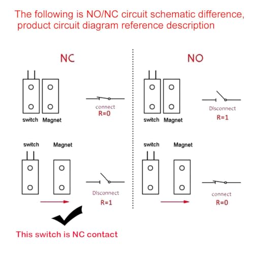 Image of Gebildet Rolling Door Contact Magnetic Reed Switch Alarm with 2 Wires for NC. Applications MC-52