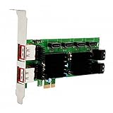 Syba SD-PEX40105 8-Port SATA-3 6G Dual Chipset PCI-E 2.0 x1 Slot Controller Card Internal and External Ports,
