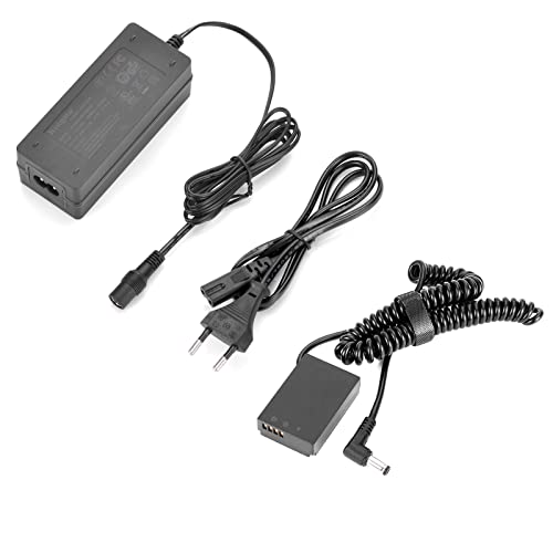 King Ma Kit d'alimentation pour appareil photo LP-E12 avec batterie factice LP-E12, bloc d'alimentation AC, couplage CC, kit de chargeur compatible avec Canon EOS 100D et SX70HS