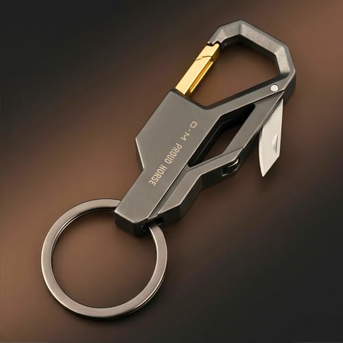Image of THE MEN THING - Stylish Multicolor Stainless Steel Keychain for Men & Boys (Phantom Grip - Gunmetal Grey)