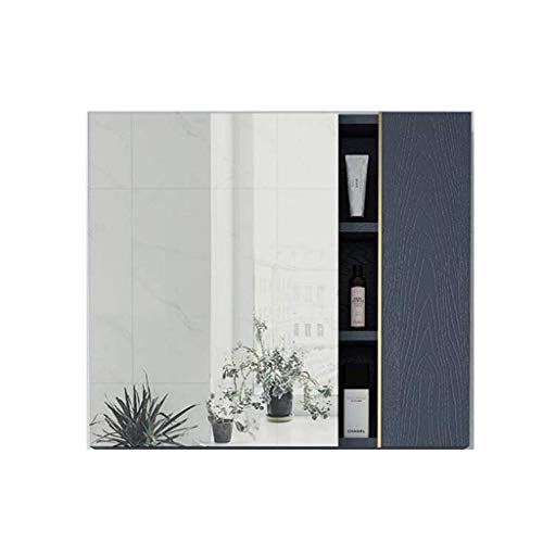Kmmk Wall-Mounted Mirror,Mirror Cabinets Stainless Steel New Mirror Box Bathroom Wall-Mounted Hotel Bathroom With Mirror,Blue,751265Cm #TOP3