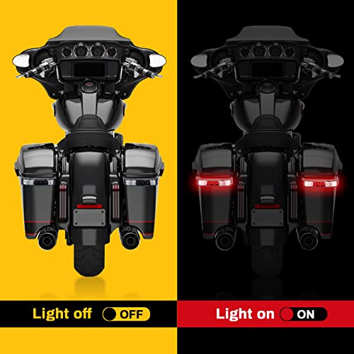 Saddlebag Housing Tail Run Brake Turn Light Lamp LED Len for Touring Street Road Glide CVO Electra Glide Ultra Classic Ultra Limited CVO 2014-2022 (Black Smoke)