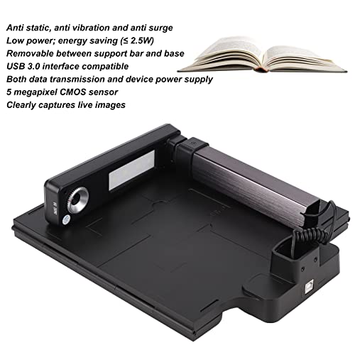 Cámara de Documentos, Escáner de Libros, Escáner Superior HD 5 MP Portátil USB Doc Cam, Tamaño de Captura A4 con Luz LED para Tarjeta de Identificación, Libro de Imágenes, para Educación a Distancia, - imagen 6