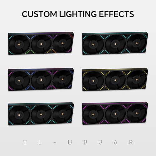 Image of Thermalright TL-UB36R 360mm Single-Frame PC Cooling Reverse Case Fans - PWM 2150 RPM Speed | ARGB Lighting | High Airflow | Single Modular Cable, for Chassis & Liquid Cooler (Black)