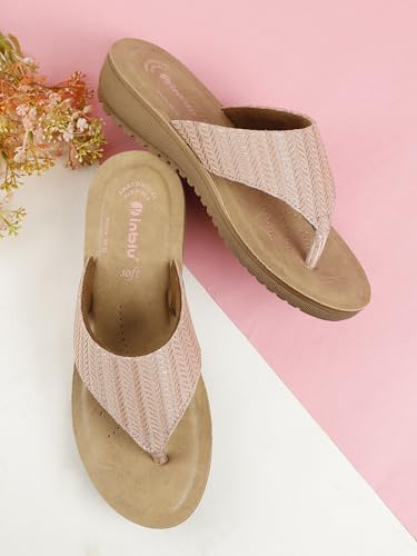 Image of inblu Stylish Fashion Slipper for Women | Comfortable | Lightweight | Anti Skid | Casual Office Footwear (LF01 BRNGMG)