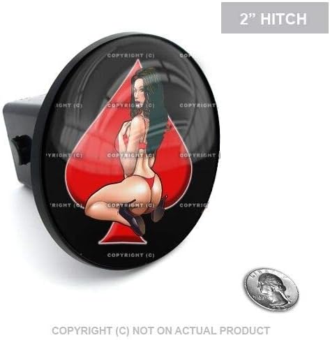 2" Tow Hitch Receiver Plug Cover Insert for SUV & Truck US - Spade Girl RED Style-9856-6835