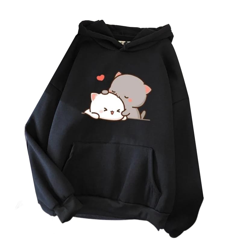 Image of Popster Printed Hooded Sweatshirt Hoody Fleece Regular Fit Full Sleeves Stylish Jumper Sweatshirts Winter Wear Hoodie for Women