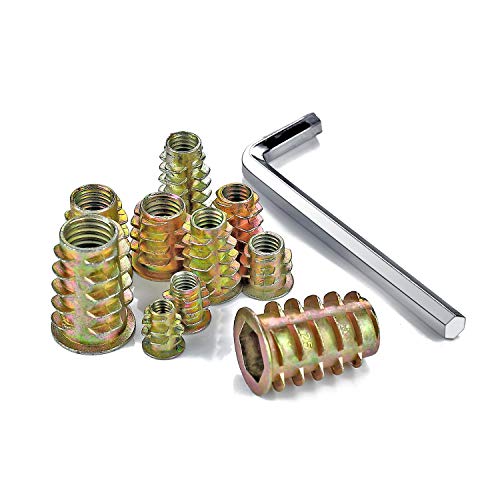 Pgmj FR-UUT-Q13-121 200 Pcs 9 Size M4/M5/M6/M8/M10 Nut Inserts - Zinc Alloy Hex Socket Drive Metric Screw Inserts Assortment Threaded Inserts thumb #4
