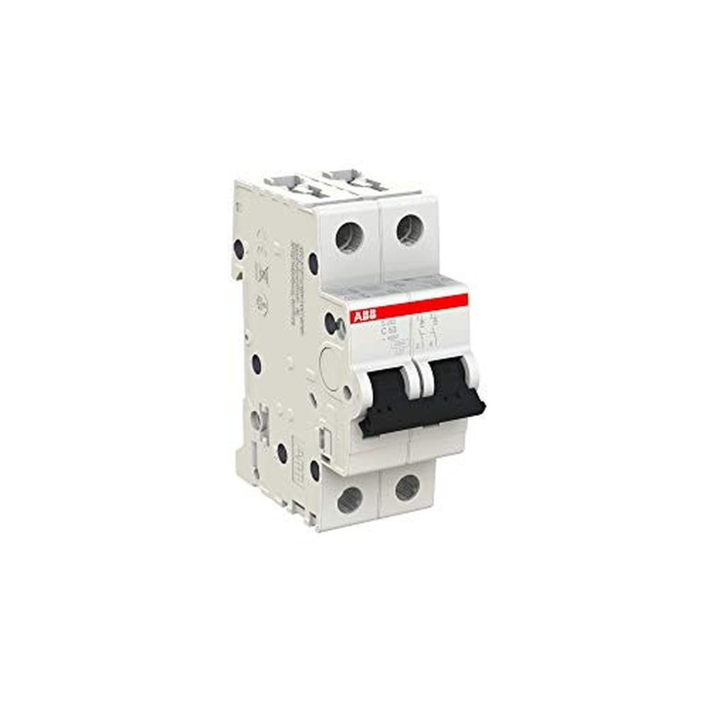 ABB S202-C63 Disjoncteur miniature 2 pôles, type C, capacité de rupture 6/10 kA, courant 63 A (2CDS252001R0634)