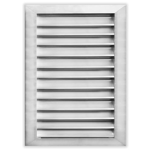 HVAC Premium 20"W x 30"H Aluminum Exterior Gable Louver Vent For Walls & Crawlspace - Weather-Resistant Air Grille With Screen Mesh - [Outer Dimensions 21.75"W x 31.75"H]