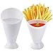 Tazze Per Patatine Fritte 2 in 1, 2 Set Insalatiera Per Patatine Fritte Fornita in Plastica con Contenitore per Immersione Bianco per Ristorante Cucina Domestica