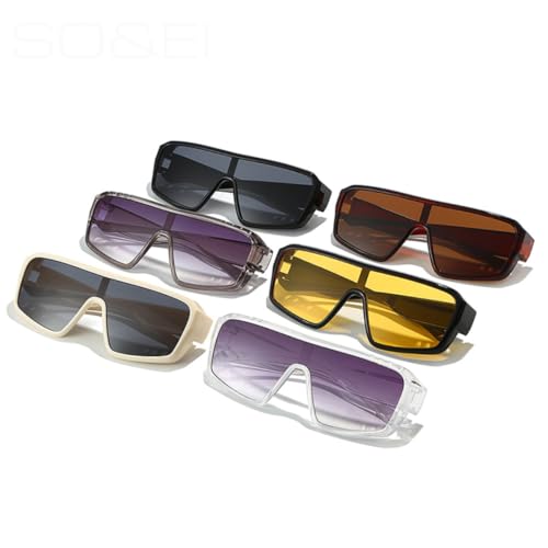 Lunettes de soleil tendance rétro surdimensionnées unisexes punk