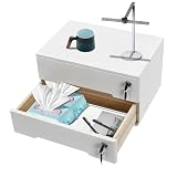 Wooden Desktop Storage Box with Lockable Drawers,2 Drawer Desktop Organizer Cabinet,Flat File Cabinet,Countertop Storage Cabinet for Office Home Toiletries Supplies Vanity (White 2 locks)