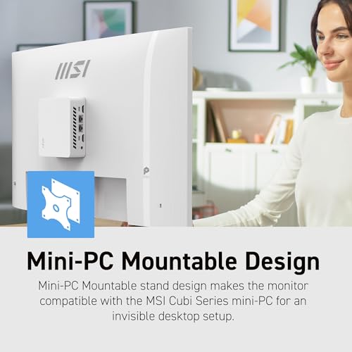 Image of msi PRO MP273QW E14 27-inch IPS 2560 x 1440 (QHD) Computer Monitor, 144Hz,Free-Sync, HDMI, DP Port, VESA Mountable, Tilt, Speaker, 1ms, White