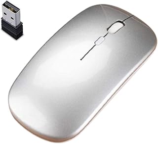 IRNAZCO Wireless Mouse Rechargeable,Computer Mouse,Cordless Mouse Silent Mouse W/USB Receiver Laptop Mouse,Mouse for Laptop PC Mac Chrome book,DPI 3 Adjustment [with USB Charging Cable] SILVER.
