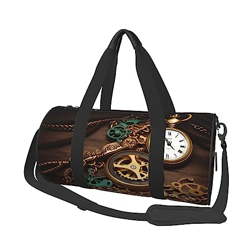 Sac de voyage rond Steampunk noir en taille unique pour le sport et le fitness