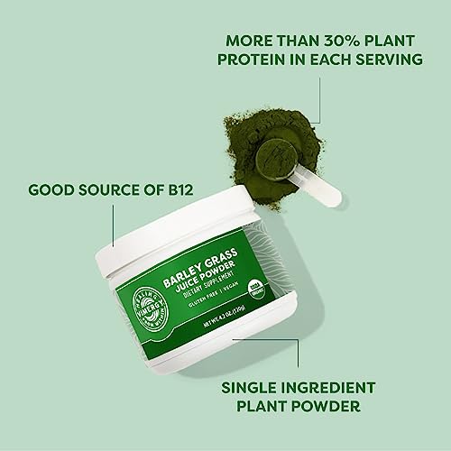 Vimergy Usda Organic Barley Grass Juice Powder, Trial Size - 30 Servings – Super Greens Powder Contains Iron, Vitamin C, & Vitamin E – Non-Gmo, Gluten-Free, Vegan & Paleo – Daily Greens Booster (120G) #TOP2