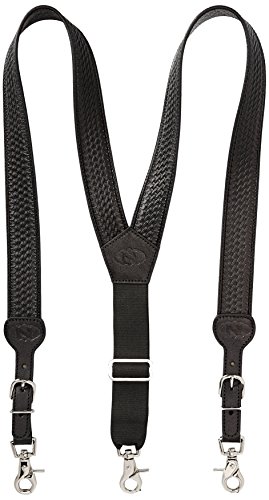 Nocona Belt Co. Men's Basic Basket Leather Suspender, black, X-Large