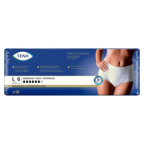 Image of TENA Women Super Plus Underwear, Heavy Absorbency, Large, 37-50 in, 16 ct