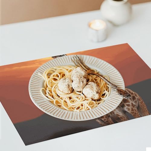 Set de table lavable imprimé girafe et résistant chaleur PVC - 8