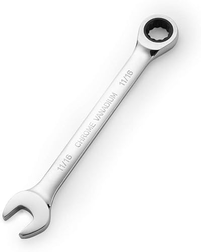 FLZOSPER Llave de engranaje de cabeza de extremo de caja SAE de 1116 pulgadas, llave combinada de trinquete de 72 dientes