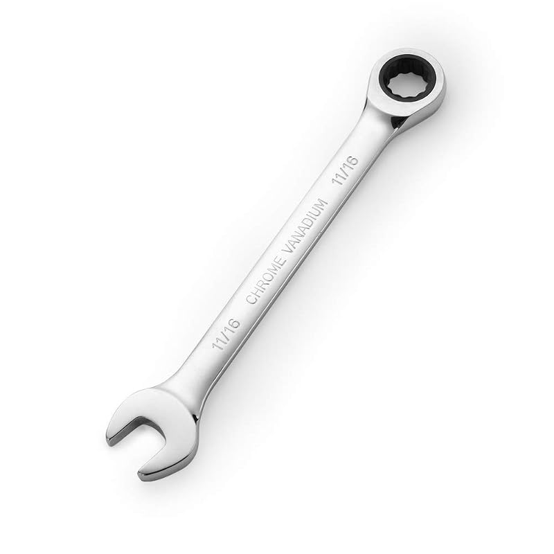 Chave Combinada com Catraca FLZOSPER 11/16 pol. SAE, Cabeça Estriada de 72 Dentes, Aço Cromo-Vanádio, 17,46 mm