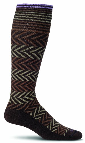 Sockwell Women's Chevron Graduated Compression Socks, Espresso - Medium/Large