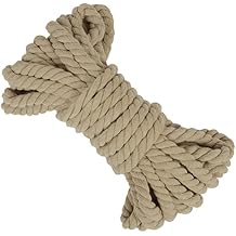 سميكة حبل مكرامية 10 mm &times; 32.8 قدم حبل مكرامية غزل مضفر القطن الحبل، 3-رقائق الملتوية حبل القطن الطبيعي للحرف اليدوية شماعات الجدار شماعات النبات عقدة الديكور المنزلي ضوء القهوة