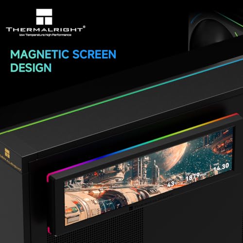 Image of Thermalright Trofeo Vision 9.16 ARGB LCD Black Magnetic LCD Screen 9.16in 1920x480 Resolution,Metal Frame Design IPS Display Screen Water Cooled Radiator Screen,for Chassis /Metal Desktop