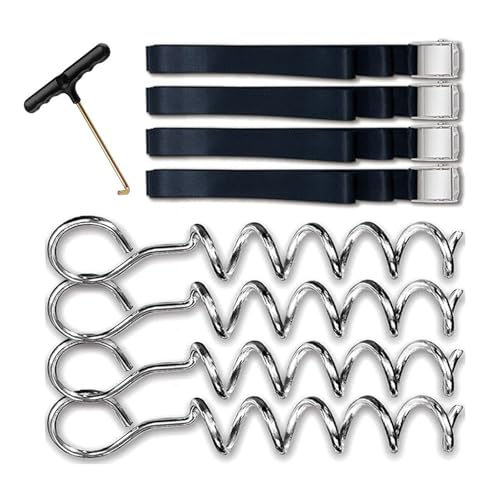 Piquets de trampoline en tire-bouchon anti-vent avec sangle solide pour balançoires