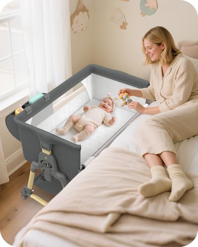 BIERUM Baby Bassinet Bedside Crib - 4 in 1 Bassinet