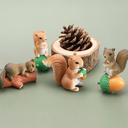 8Pcs Figurines Squirrel Miniature Ornaments Mini Animals Figurines Garden Decorative Accessories For Diy Making Home Decor #TOP4