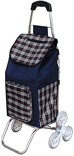 JHYFT Einkaufswagen Tragbarer Einkaufswagen Bequemer tragbarer zusammenklappbarer Einkaufstrolley Klappbarer Handwagen…
