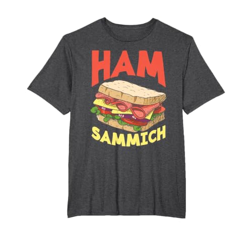 Ham Sammich Ham Sandwich Lover Funny Sandwich T-Shirt, Men's Big and Tall, Dark Heather Grey, 6X Tall