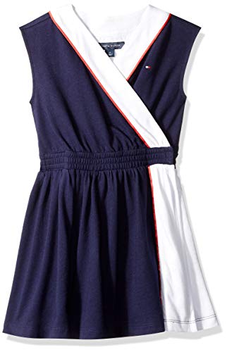 Tommy Hilfiger Girls' Adaptive Wrap Dress with Velcro Brand Closure at Shoulder, Evening