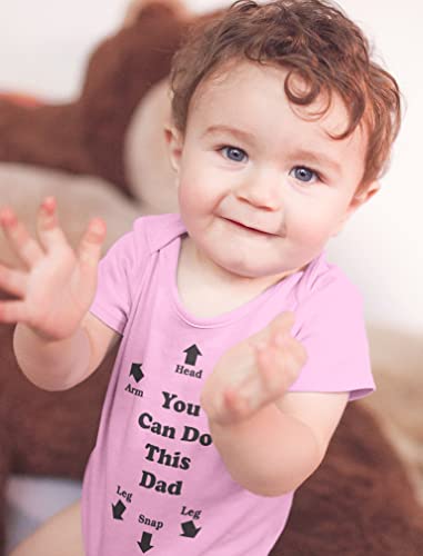 Tstars Funny Baby Clothes New Dad Gifts You Can Do This Infant Girl Boy Bodysuit NB (0-3M) Pink - Thumbnail 3