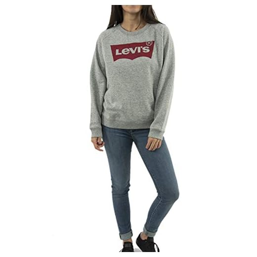 Levi's Sweatshirt med relaxed Graphic Crew, Fleece Batwing smokestack Htr, M