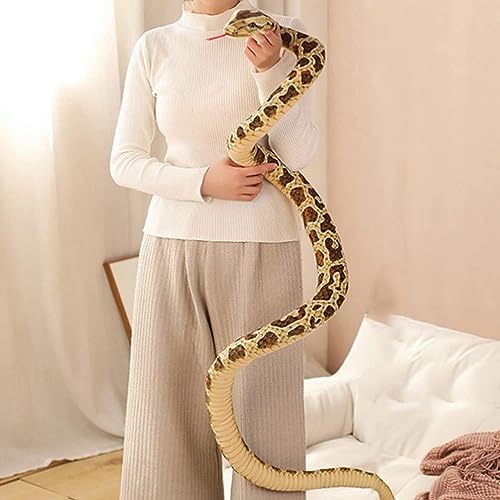 FakeFace Realistische Plüschschlange als Kuscheltier und Dekoration – 2 Meter lang, detailgetreu, flexibel und schrecklich echt aussehend, geeignet für Wohnzimmer, Halloween und Themendekorationen