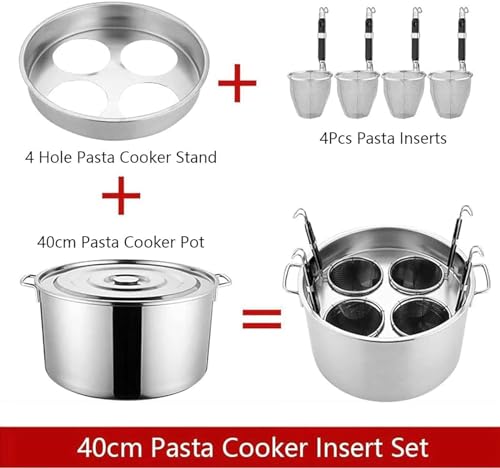 Poêle à pâtes en acier inoxydable avec insert passoire multi-trous