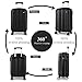 Kono 55x35x20cm Boarding Case Hard Shell ABS Travel Trolley Cabin Hand Luggage Suitcases 33L (Black)
