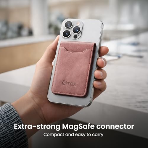 Tarjetero para MagSafe rosa con RFID bloqueo y cartera espacio efectivo iPhone 17 2