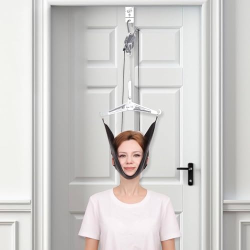 Traction EquipmentCervical Neck Traction Device Over-The-Door No Need for Handheld or Water Bag Portable Neck Stretcher Effective Home Physical Therapy for Neck Pain Relief