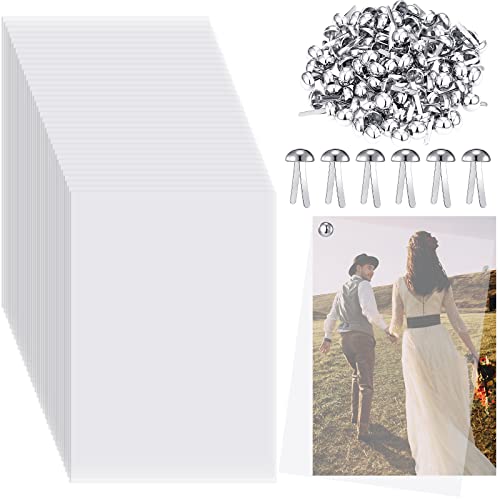 Glenmal 100 Set 5 X 7 Inches Vellum Paper Translucent Tracing Paper 8 X 13 Mm Silver Paper Fasteners Plated Round Mini Brads For Sketching Printing Drawing Animation Invitations Craft Art Diy Supplies #TOP25